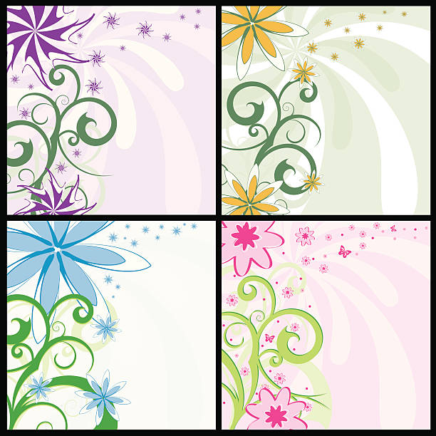 Spring flower backgrounds vector art illustration