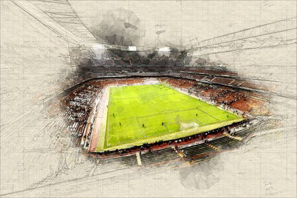 ilustrações de stock, clip art, desenhos animados e ícones de stadium - soccer night