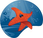 Illustration of a starfish. Starfish and background are grouped and layered separately. JPG in high resolution also available.