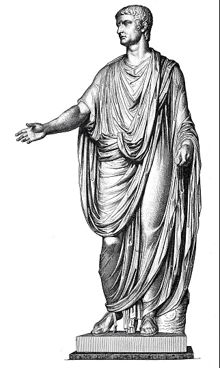 Statue Of Tiberius Roman Emperor Stock Illustration - Download Image ...