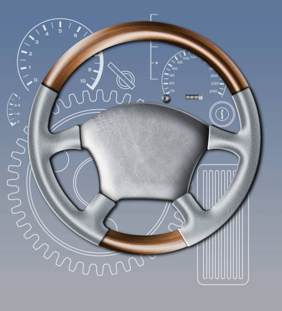 steering wheel vector art illustration
