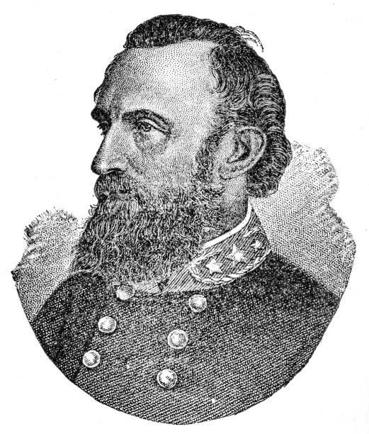 Stonewall Jackson engraving 1894 Engraving illustration from the book "Great Men and Famous Women" 1894 stonewall jackson stock illustrations