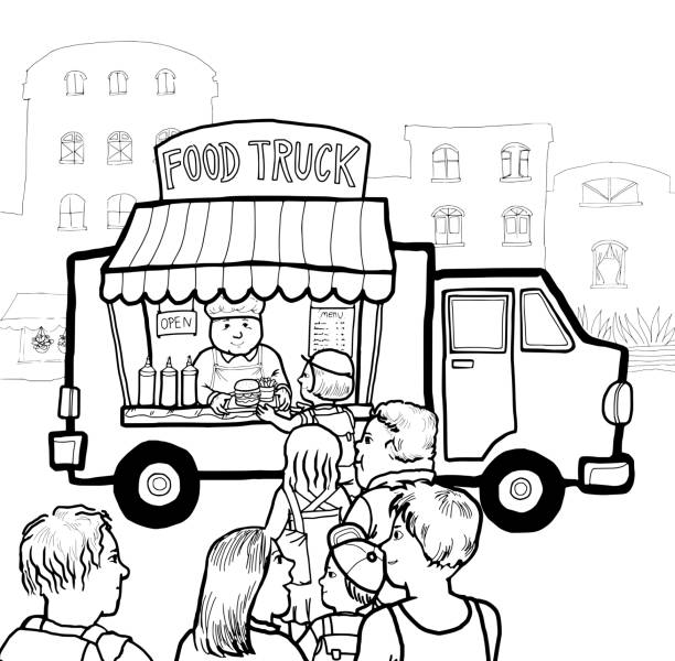 Best Food Truck White Background Illustrations, Royalty