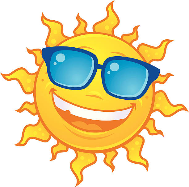 Sun Wearing Sunglasses  cartoon sun with sunglasses stock illustrations