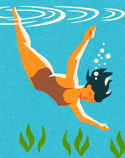 Best Underwater Woman Illustrations, Royalty-Free Vector Graphics ...