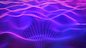istock Technology background with connected dots on 3D wave landscape. Data science, particles, digital world, virtual reality, cyberspace, metaverse concept. 1366314114