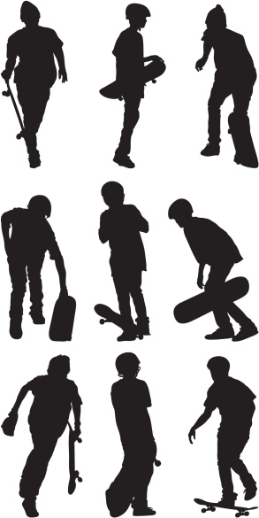 Teenage skateboarders