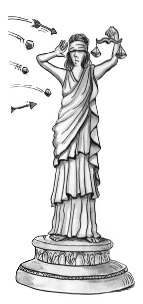 Terrorism Illustration showing an attack against the Statue of Liberty. cartoon of a statue of liberty free stock illustrations