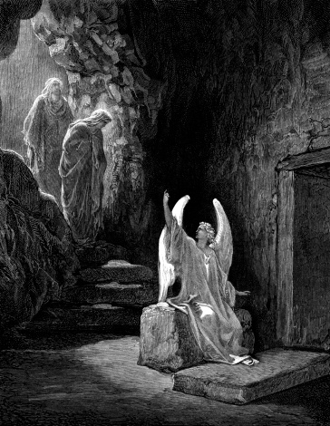 The Angel Announces That Jesus Has Risen Stock Illustration - Download ...