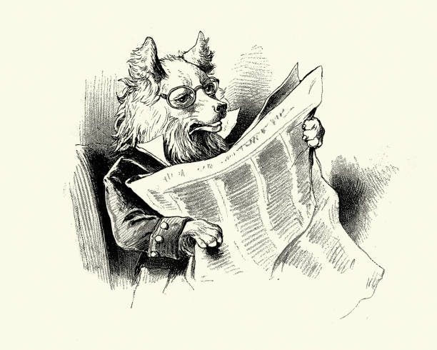 274 Dog Reading Paper Illustrations & Clip Art - iStock