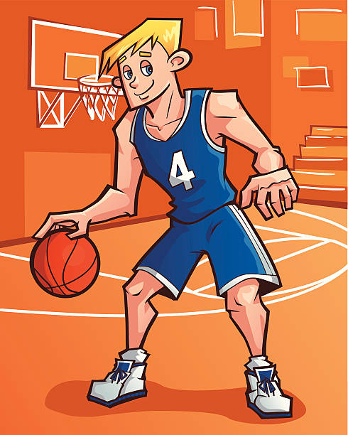 The Jock Jock: an enthusiastic athlete teenage boys men blond hair muscular build stock illustrations