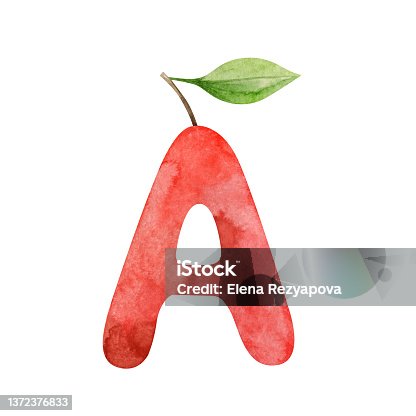 istock The letter A form apple. 1372376833