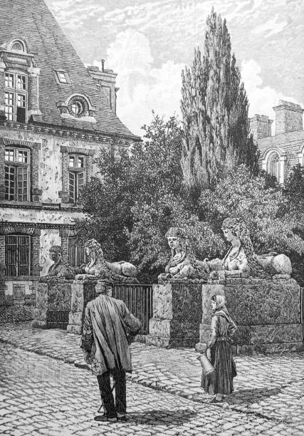 The Old Well at Fontainebleau The Old Well at Fontainebleau from the historic pre-1900 book "The English Illustrated Magazine 1891-1892". Imprint and cover as release. thomas wells stock illustrations