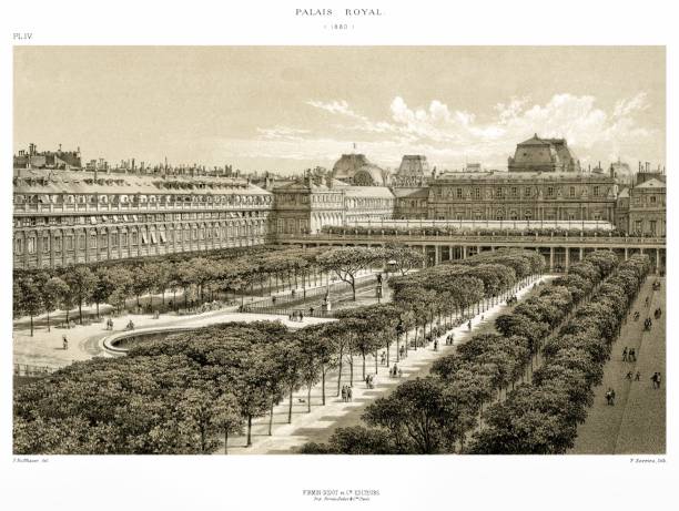 illustrazioni stock, clip art, cartoni animati e icone di tendenza di il palais-royal nel 1794. da parigi fino ai secoli 1875 - eitan