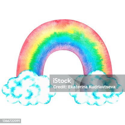 istock The rainbow arch. St. Patrick's Day. Watercolor illustration. Isolated on a white background. 1366722091