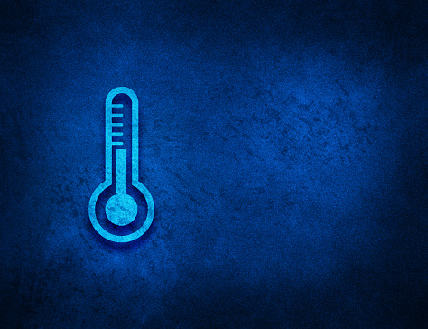 Thermometer icon artistic abstract blue grunge texture background dark night atmosphere design illustration