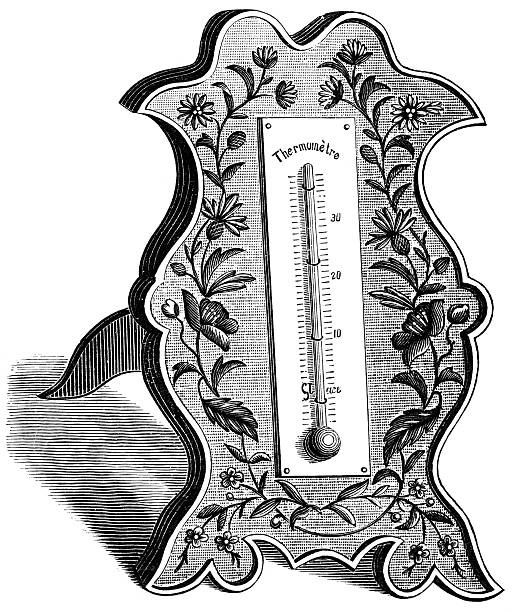 thermometer old thermometer to measure temperature in the house fahrenheit stock illustrations