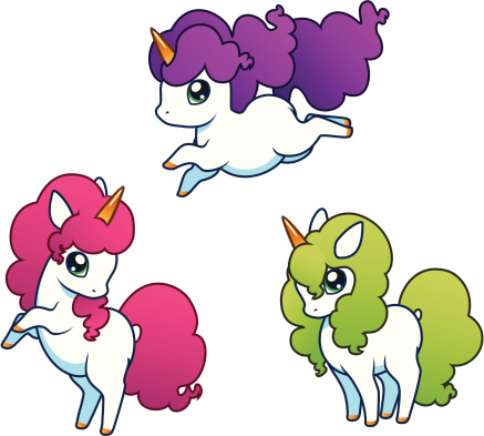 Three Unicorns Stock Illustration - Download Image Now - iStock