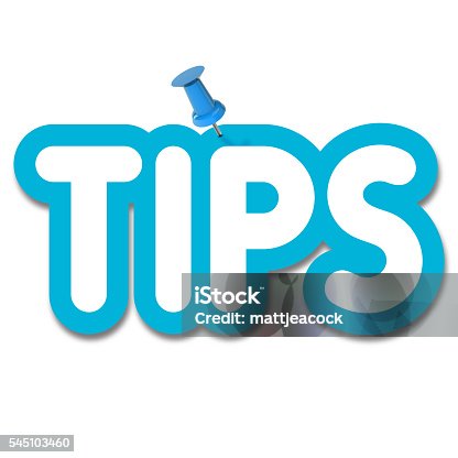 istock Tips label pinned to a plain white background 545103460