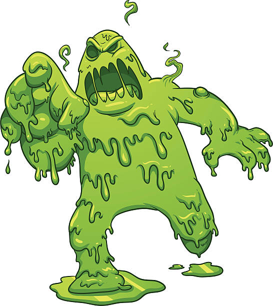 Toxic monster Toxic radioactive monster. Vector illustration with simple gradients. All in a single layer. monster stock illustrations