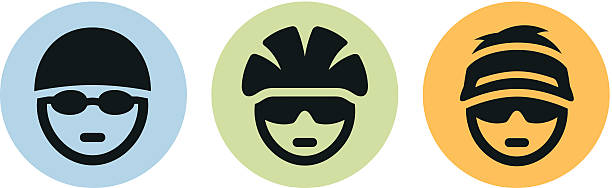 Triathlete Icons "Triathlon icons representing swimming, biking and running. All colors are Pantone global." triathlon stock illustrations