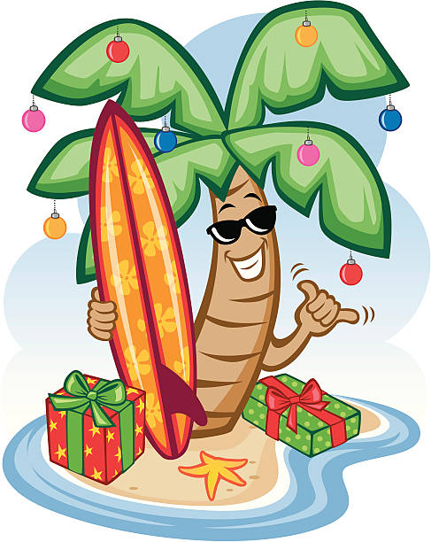 Tropical Christmas vector art illustration