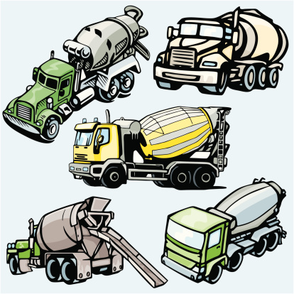 Truck Illustrations IV: Concrete Mixers I (Vector)