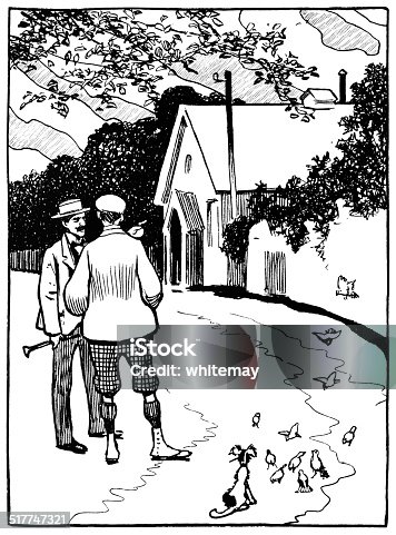 istock Two late Victorian country gents chatting roadside 517747321