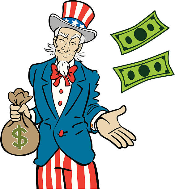 Uncle Sam Taking Money "Great illustration of Uncle Sam either taking your money, or giving it to you! Perfect for use in a business or tax illustration. EPS and JPEG files included. Be sure to view my other business illustrations, thanks!" irs stock illustrations