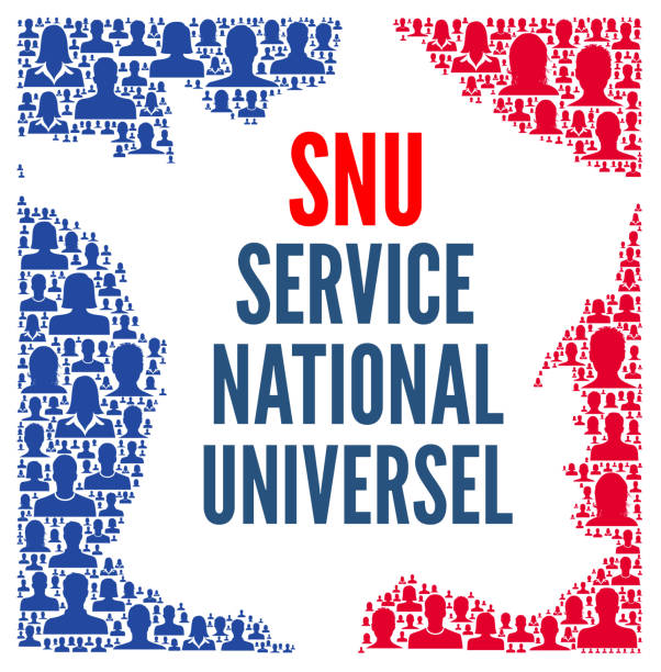 SNU, universal national service in France SNU, universal national service in France republicanism stock illustrations