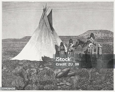 istock Ute people, wood engraving, published in 1880 511926438