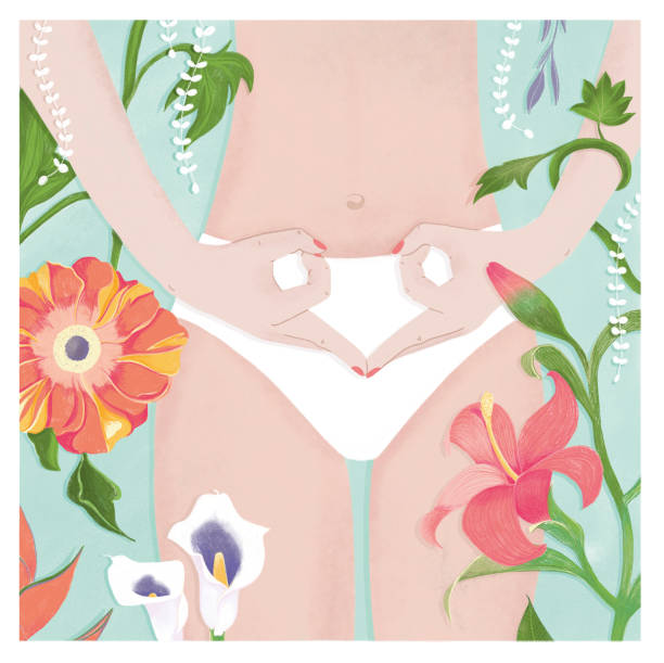 stockillustraties, clipart, cartoons en iconen met utures and flowers - menstruatie