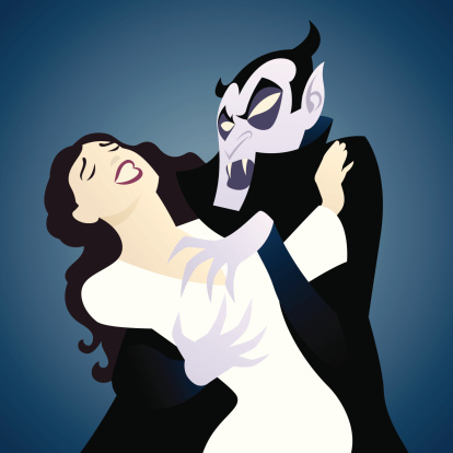 Vampire Biting a Woman