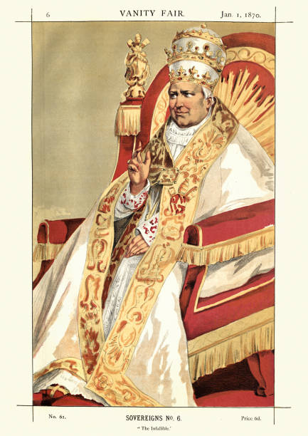 ilustrações de stock, clip art, desenhos animados e ícones de vanity fair caricature of pope pius ix - pope