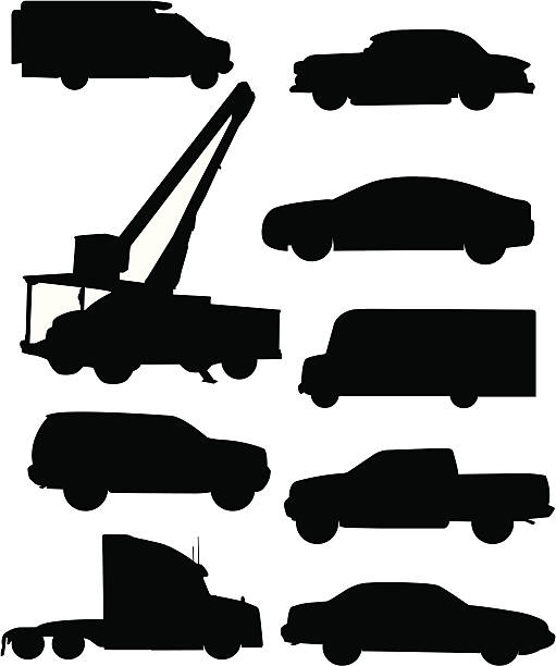 Vehicle Silhouettes vector art illustration