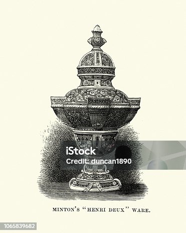 istock Victorian decorative art, Henri Deux Vase by Minton, 1870s 1065839682