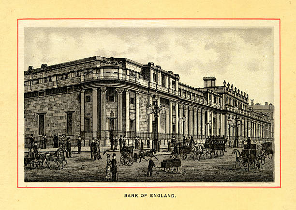 빅토이라 런던-bank of england - bank of england stock illustrations