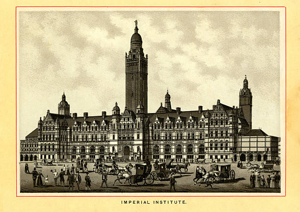 victorian london - imperial institute - chelsea stock illustrations