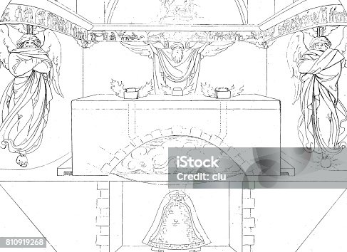 istock View of a bell foundry, cross section 810919268