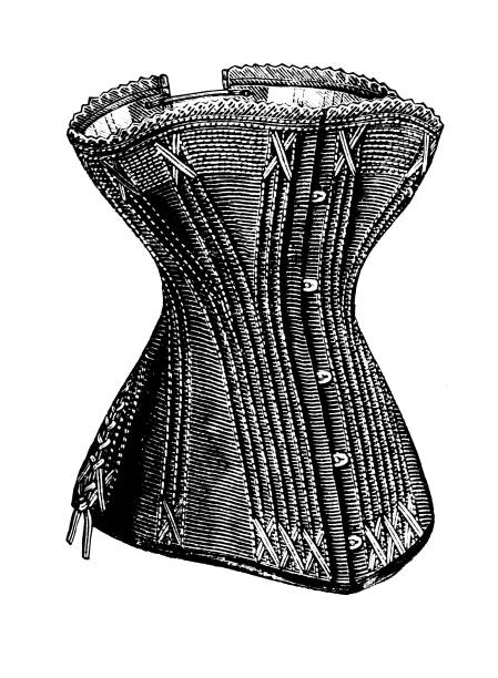 illustrazioni stock, clip art, cartoni animati e icone di tendenza di illustrazione vittoriana corsetto vintage - busto