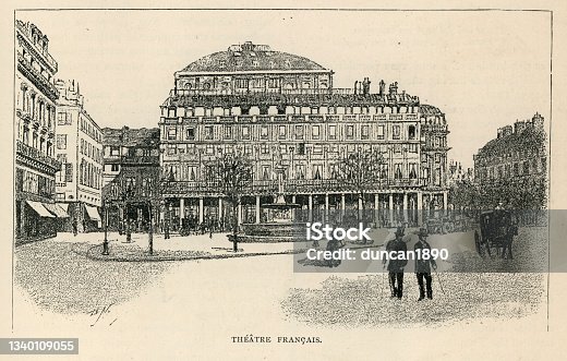 istock Vintage illustration of Theatre Francais, Paris, France, 1890s, 19th Century 1340109055