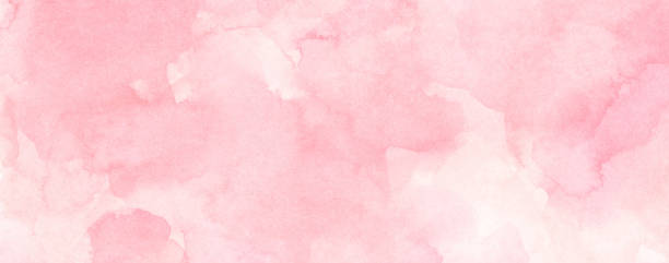 Watercolor background texture soft pink. Abstract horizontal background designed with soft pink tone watercolor stains. watercolor background stock illustrations