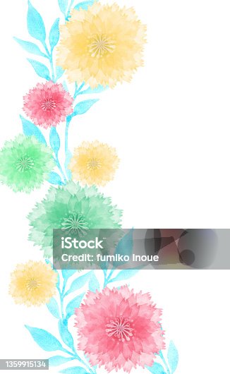 istock Watercolor colorful flower decoration 1359915134