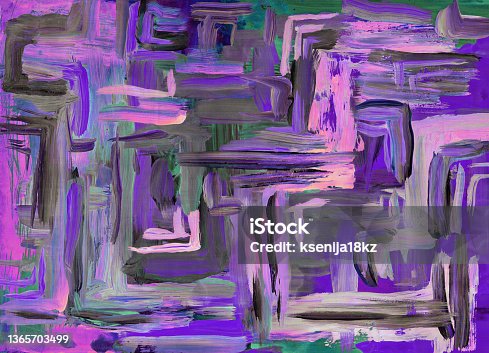 istock watercolor graphic lines and spots of paint of violet color trend 2022 1365703499