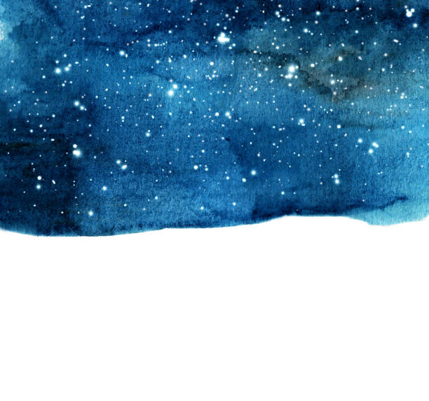 ilustrações de stock, clip art, desenhos animados e ícones de watercolor night sky background with stars. cosmic layout with space for text. - paris night