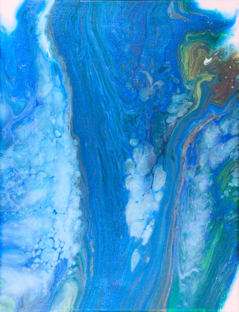 Waterfall Acrylic Pour Painting vector art illustration