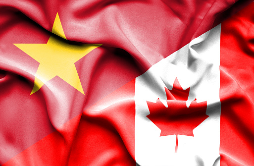 Waving Flag Of Canada And Vietnam Stock Illustration - Download Image ...