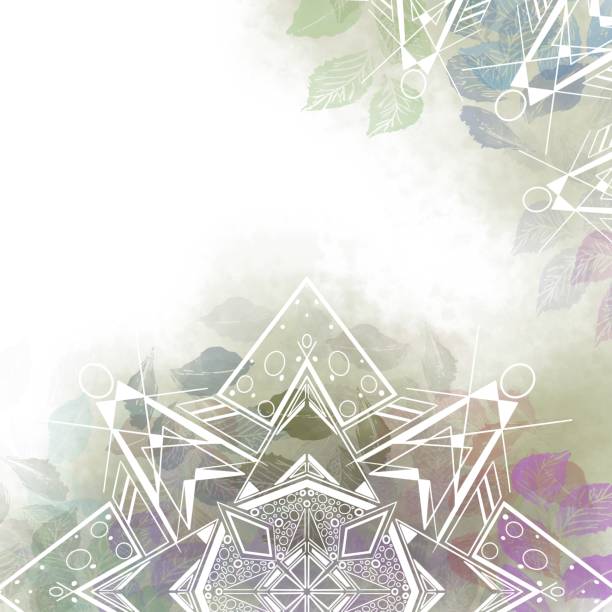 White mandala with asymmetric lines vector art illustration
