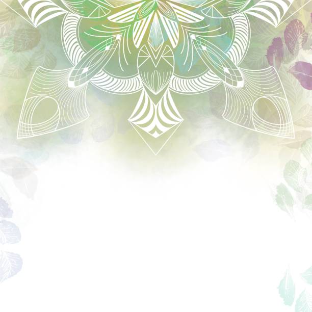 White mandala with green background vector art illustration
