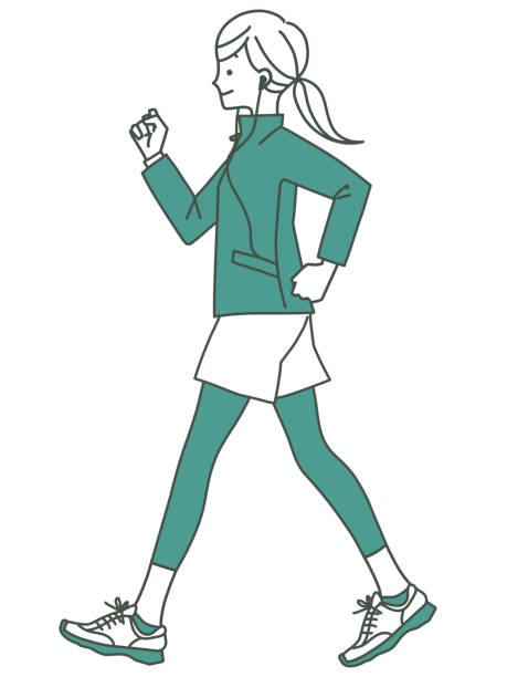 婦女步行 - 競走賽 插圖 幅插畫檔、美工圖案、卡通及圖標